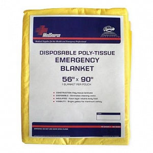 Medsource Labs Mylar Emergency Blanket - BLANKET, POLY, TISSUE, 56X90 - MS-B300