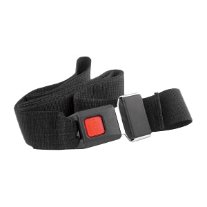 MedSource Woven Polypropylene Straps - Woven Polypropylene Strap, Metal Buckle, Loop Ends, 5', Black - MS-ST593