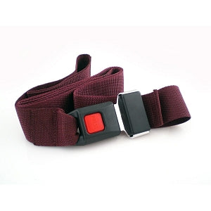 MedSource Woven Polypropylene Straps - Woven Polypropylene Strap, Metal Buckle, Loop Ends, 5', Burgundy - MS-ST595