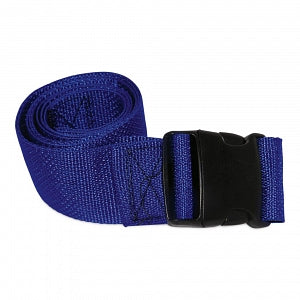 Medsource Disposable Buckle Straps - 5-Ft. Disposable Plastic Buckle Strap with Loop End, Blue - MS-ST694