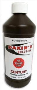 Century Pharmaceuticals Half-Strength Dakin's Solution - Dakin Solution, 0.25%, 1/2-Strength, Nonreturnable - 0436-0936-16