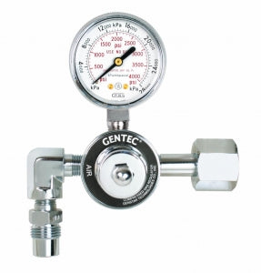 Genstar Technologies Co Inc EMT Brass Oxygen Regulators - 50 PSI All-Brass Air Regulator with 346 CGA Connection and 1 Check Valve - 195M-346-D