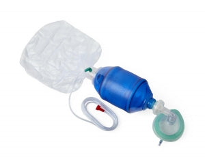 Medline Adult Bag Valve Mask (BVM) Manual Resuscitators - Adult Manual Resuscitator with Bag Reservoir, PEEP Valve and CO2 Indicator - CPRM1116PC