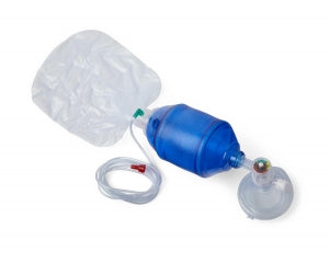 Medline Adult Bag Valve Mask (BVM) Manual Resuscitators - Adult Manual Resuscitator with Bag Reservoir, PEEP Valve, Manometer and 14' Oxygen Tubing - CPRM1116PMT