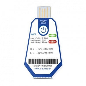 Control Company Traceable Single-Use Data Loggers - LOGGER, DATA, 10 D, 1 MIM, -20 TO -15C, 40/PK - 6472