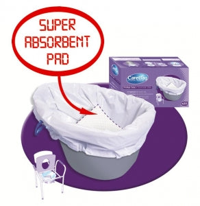 Cleanis Inc CareBag Commode Liner with Super Absorbent Pad - CareBag Commode Liner - 7831738