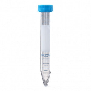 Corning Life Sciences Falcon High-Clarity Polypropylene Conical-Bottom Centrifuge Tubes - Falcon High Clarity Polypropylene Centrifuge Tube with Conical Bottom and Dome Seal Screw Cap, 15 mL - 352096