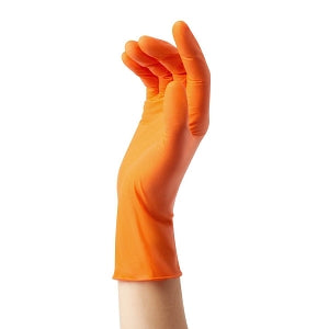 Medline Critical Response Powder-Free Nitrile Exam Gloves - Critical Response Orange Nitrile Exam Gloves, Size L - CR911L