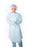 Medline Polyethylene Fluid-Resistant Protective Gowns - Polyethylene Isolation Gowns with Thumb Loop, Blue, Size Regular - CRI5000