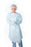 Medline Polyethylene Fluid-Resistant Protective Gowns - Polyethylene Isolation Gowns with Thumb Loop, Blue, Size XL - CRI5001