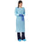 Medline Premium Polyethylene Fluid-Resistant Protective Gowns - GOWN, ISO, THMBLP, POLYETHYLENE, BLUE, UN - CRI5020