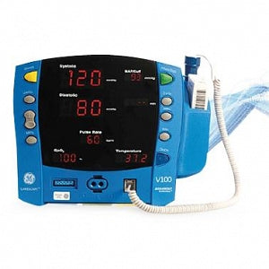 GE Healthcare CARESCAPE V100 Vital Signs Monitor - Carescape V100 Vital Signs Monitor with Printer and Exergen and Nellcor SpO2 Sensor - 2038172-001-493223