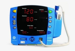 GE Healthcare Carescape V100 Monitors - Carescape V100 Vital Signs Monitor, with Turbotemp, Dinaclick Connector - 2038172-001-248927