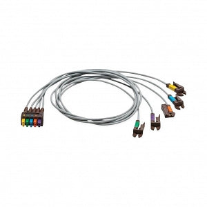 GE Healthcare Reusable Multilink ECG Lead Set - 5-Lead ECG Leadwire Set, Grabber, AHA Connectivity, Multi-Link, Lead Cable Color Gray, V2-V6 Pinch Grabber - 416467-001