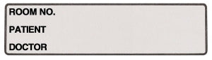 Carstens Wide-Trak Chart Labels - Wide-Trak Patient Chart Labels, "Room No./Patient / Doctor", White, 1-3/8" x 5-3/8" - 1655-01