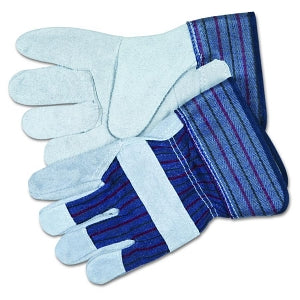 MCR Safety Gray Split Leather Palm Gloves - Split Leather Palm Gloves, Gray, Size Large - 12010L