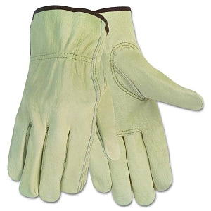 MCR Safety Cow Leather Drivers Glove - Economy Leather Driver Gloves, Large, Beige - 3215L