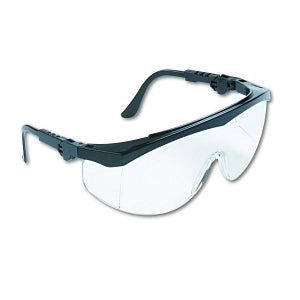 MCR Safety Wraparound Safety Glasses with Side Shields - Tomahawk Wraparound Safety Glasses, Black Nylon Frame, Clear Lens - TK110