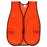 MCR Safety Orange Safety Vests - Orange Safety Vest, Polyester Mesh, Hook Closure, 18" x 47", One Size - V201