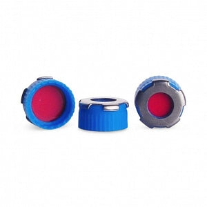 DWK PTFE / Silicone Septa and BlueMAG Caps - CAP, 9MM, WHT SIL / RED PTFE, 0.040, 100/PK - 09-4102