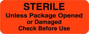 Centurion Centurion General-Purpose Piggyback Labels - Fluorescent Red Sterile Unless Package Opened Piggyback Label - CSL351