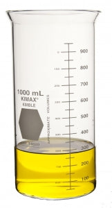 DWK Life Sciences Kimax Tall Form Berzelius Beakers - Tall No-Spout Berzelius Glass Beaker, 1, 000 mL - 14020-1000