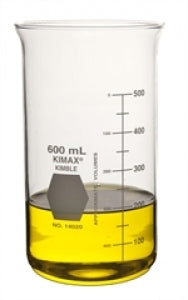 DWK Life Sciences Kimax Tall Form Berzelius Beakers - Tall No-Spout Berzelius Glass Beaker, 600 mL - 14020-600