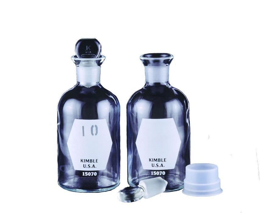 DWK Life Sciences Kimble 300 mL BOD Bottles - Clear Round BOD Bottle, No Stopper, No Numbers, 300mL - 15070G-00