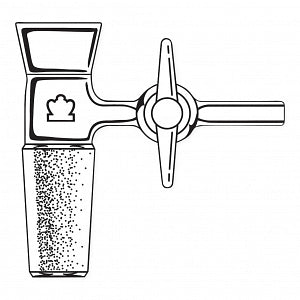 DWK Kimble Vacuum Adapter for Rotating Distillation Receiver - Vacuum Filtration Adapter with PTFE Stopcock, 24/40 Joints, #2 Hose Connection - 178130-2440