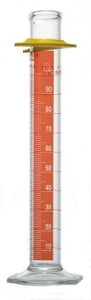 DWK Kimble Class B Cylinder w/Single Scale and Red Stripe - Class B TD Cylinder with Single White Scale and Red Stripe, Bumper, 1000 mL - 20024D-1000