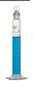 DWK Life Sciences Kimble ClsB Cylinder w/Gls Stopper and Scale - Class B Cylinder with Single Metric Scale, Glass Stopper, 50mL - 20039-50