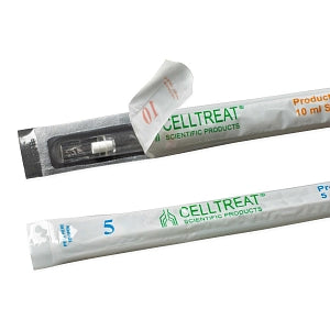 Celltreat Scientific Individually Packaged Serological Pipets - Sterile Serological Pipets, Individually Wrapped in Plastic, Clear / Green, 2 mL - 229202A