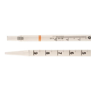 Celltreat Scientific Individually Packaged Serological Pipets - Sterile Serological Pipets, Individually Wrapped in Plastic, Clear / Orange, 10 mL - 229210A