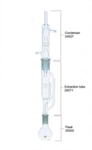 DWK Life Sciences Kimble Soxhlet Extraction Apparatus - Soxhlet Extractor Body Set with Allihn Condenser and Boiling Flask, 30mm - 24005-30