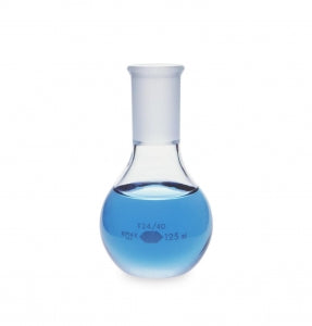 DWK Life Sciences Kimble Flat Bottom Short Neck Boiling Flask - Flat-Bottom Boiling Flask: 24/40 ST Joint, 125mL - 25055-125