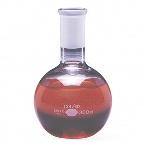 DWK Life Sciences Kimble Flat Bottom Short Neck Boiling Flask - Flat-Bottom Boiling Flask: 24/40 ST Joint, 300mL - 25055-300