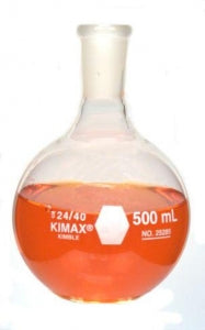 DWK Life Sciences Kimble Round Bottom Short Neck Flask - Round-Bottom Short-Neck Flask, 24/40 ST Joint, 200mL - 25285-200