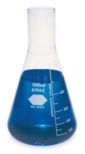 DWK Life Sciences Kimble Long Neck Flasks w/Capacity Scale - Long-Neck Culture Flask, Graduated, 1, 000 mL Capacity, 128 mm dia. x 230 mm H - 25615-1000