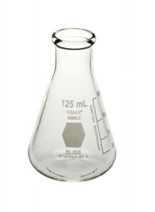 DWK Life Sciences Kimble Narrow Mouth Erlenmeyer Flask - KIMAX Narrow-Mouth Erlenmeyer Flask, White Scale, 125mL - 26500-125