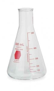 DWK KIMAX Colorware Narrow Mouth Erlenmeyer Flasks - KIMAX Colorware Narrow Mouth Erlenmeyer Flask, Red Scale, 125 mL - 26500R-125