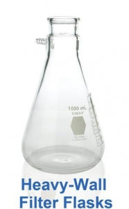 DWK Side Tubulation Filtering Flasks - Graduated Filtering Flask, 4, 000 mL Capacity, Glass, 38 cm H - 27060-4000