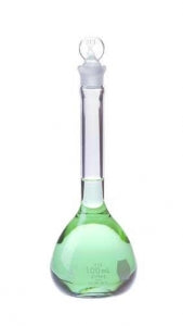 DWK Kimble Class A Serialized Vol. Flasks w / Glass Stopper - Class A Volumetric Flask with Glass Stopper, 1000mL - 28017-1000