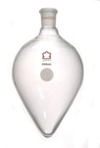 DWK Life Sciences Kimble Pear-Shaped Flasks - Pear-Shaped Boiling Flask, Heavy Wall, 14/20 Standard Taper Joints, 250 mL Capacity - 294250-0005