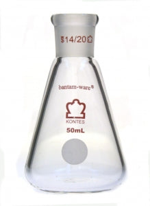 DWK Life Sciences Kimble Jointed NM Erlenmeyer Flasks - Jointed Erlenmeyer Flask, 50 mL, 14/20 Outer Joint - 296500-0050