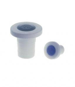 DWK Life Sciences Kimble PTFE Stopper with Iodine Flask - PTFE Stopper with Iodine Flask, Stopper, Flat, Blue, Size 24 - 41941R-24