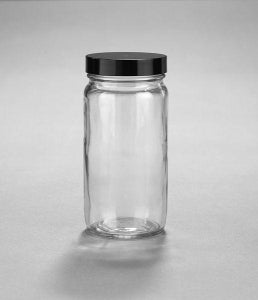 DWK Life Sciences Kimble Clr Glass Std WM Jar Convenience Pack - Clear Glass Standard Wide-Mouth Bottle with PTFE-Faced Phenolic Caps 250mL - 5310858V-26