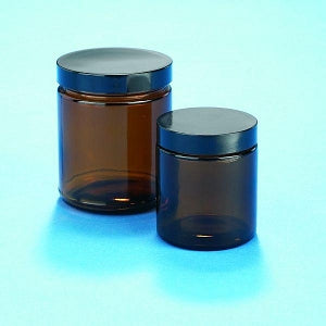 DWK Kimble Amber Glass Straight-Sided Jar Sm Pack Cap Attached - JAR, SS, AMB, 2OZ, PHEN, P / PV - 5420253V-21