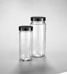 DWK Kimble Clear Glass Straight-Sided Jars Bulk Pack Tall - Tall Straight-Sided Clear Glass Jar, Phenolic Cap with Pulp / Vinyl Liner, 8oz., Bulk Packs - 5510858C-81