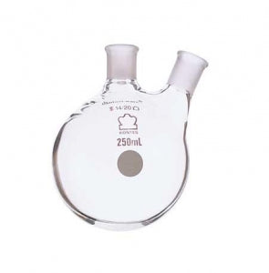 DWK Life Sciences Kimble Angled Two Neck RB Flask - Angled Two Neck Round Bottom, 24/40, 10/30, 250 mL - 605020-0610