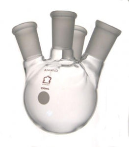 DWK Kimble Angled Four Side Neck Round Bottom Flask - FLK 4N 250ML C24/40 S24/40 - 606300-0124